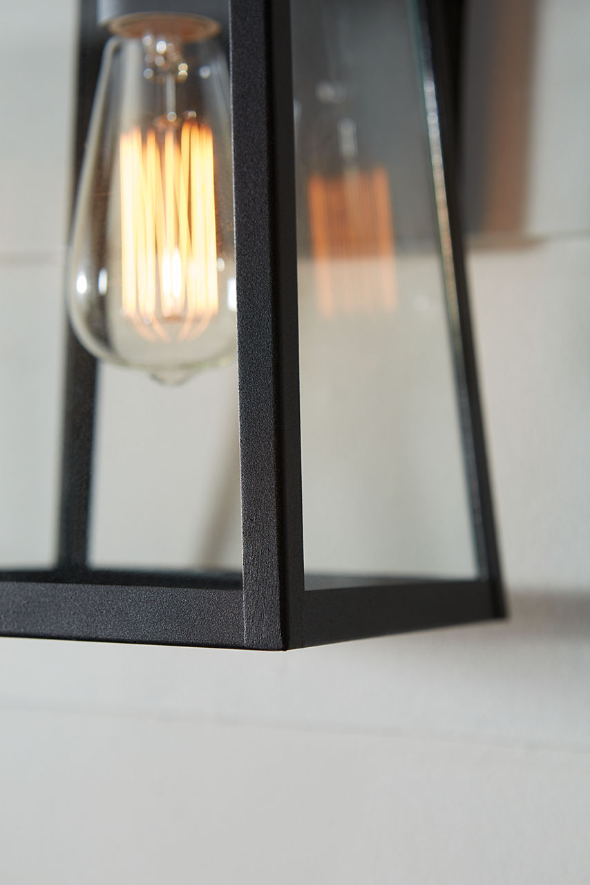 Founders Medium Wall Lantern | Black Frosted Bulb