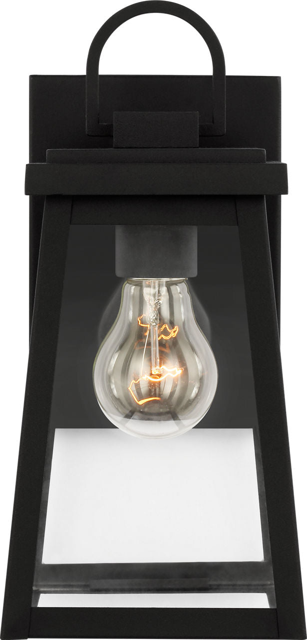 Founders Small Wall Lantern | Black Clear Bulb