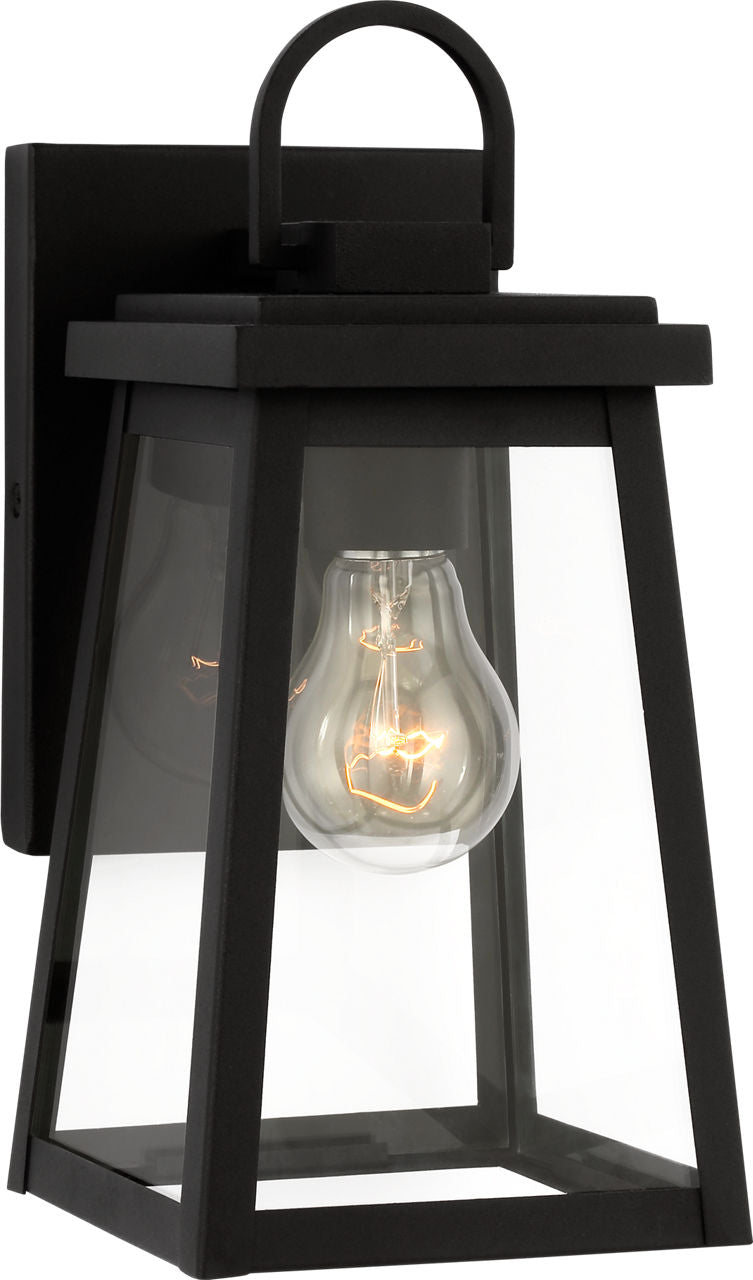 Founders Small Wall Lantern | Black Clear Bulb