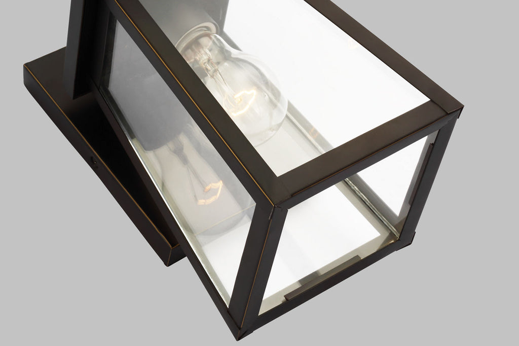 Founders Small Wall Lantern | Antique Bronze Clear Bulb