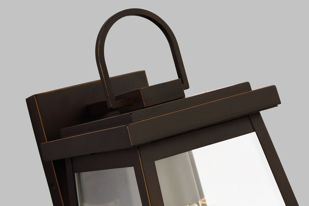 Founders Medium Wall Lantern | Antique Bronze Clear Bulb