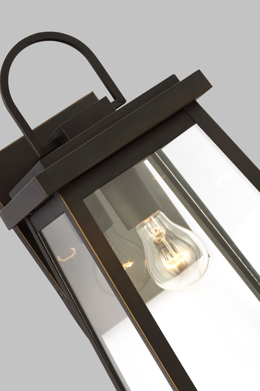 Founders Large Wall Lantern | Antique Bronze Clear Bulb