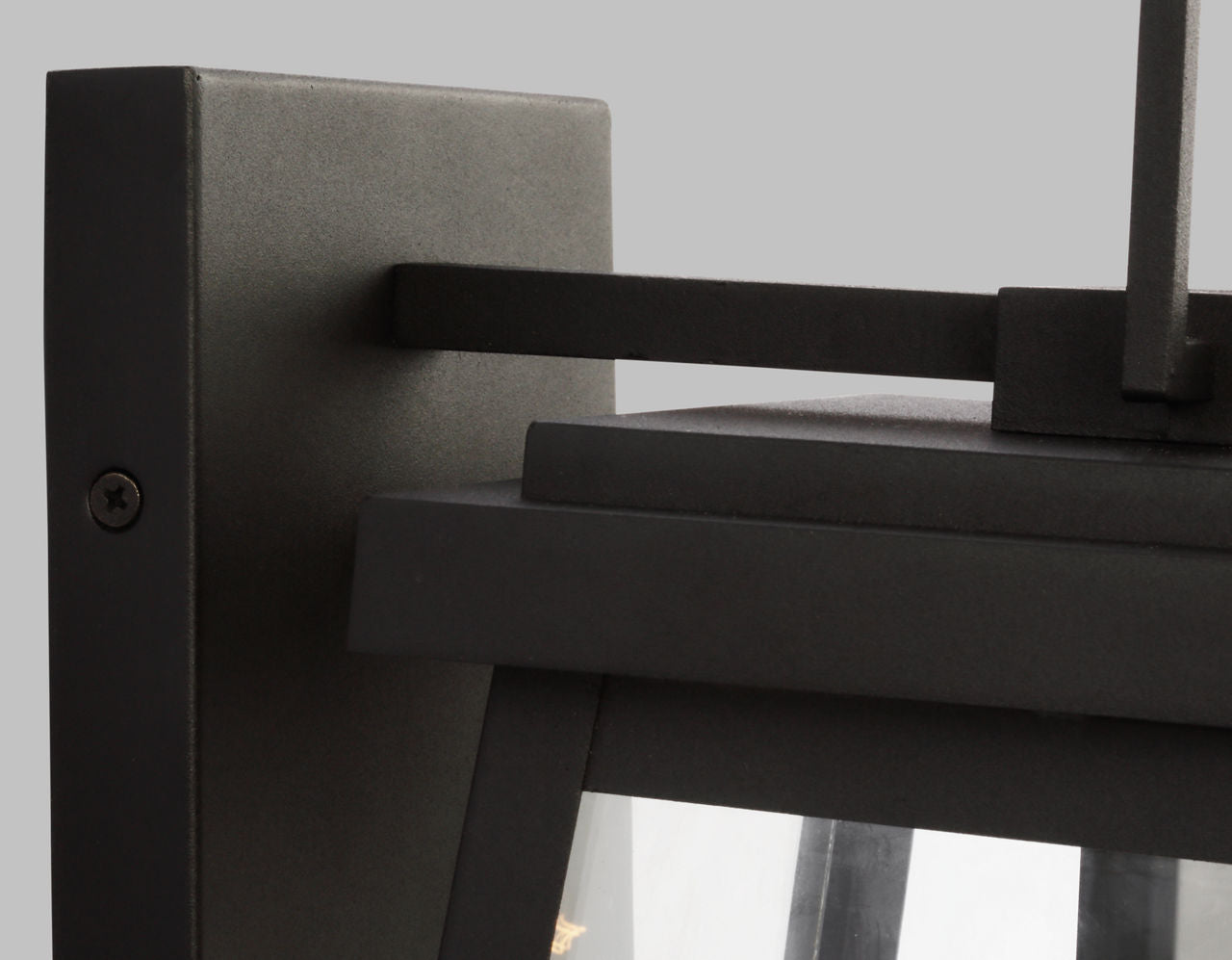 Founders Large Wall Lantern | Black Clear Bulb