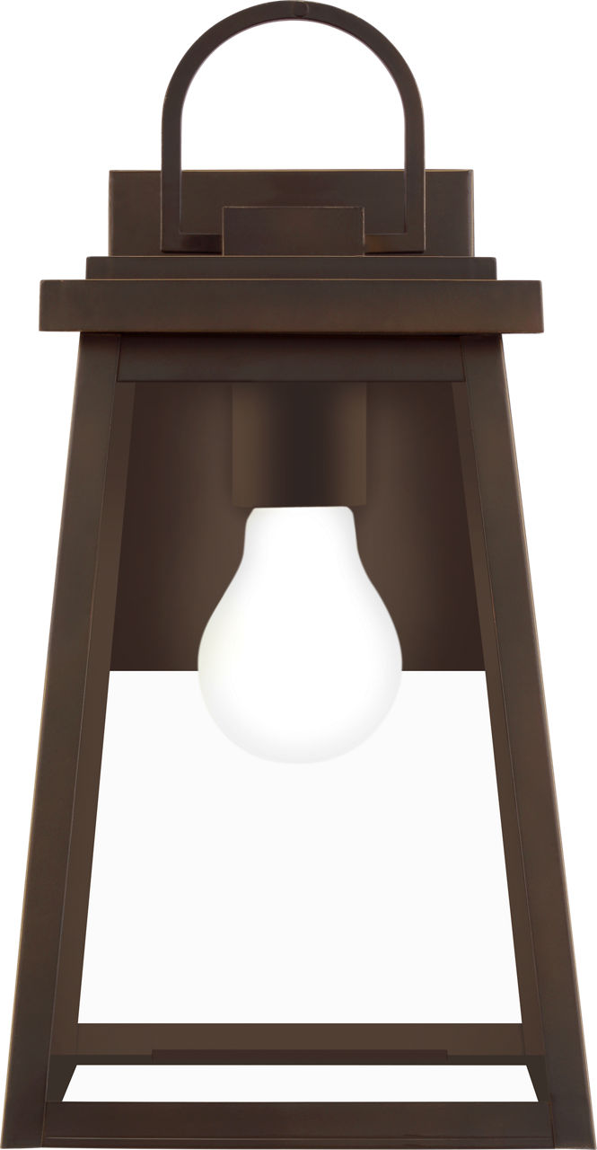 Founders Medium Wall Lantern | Antique Bronze Frosted Bulb