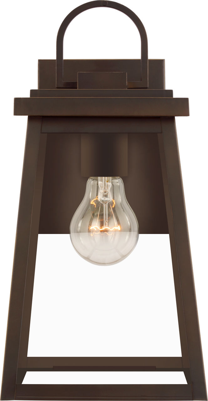 Founders Medium Wall Lantern | Antique Bronze Frosted Bulb