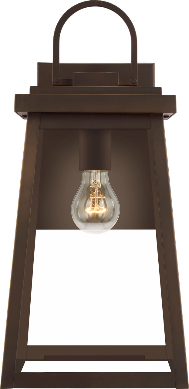 Founders Large Wall Lantern | Antique Bronze Clear Bulb