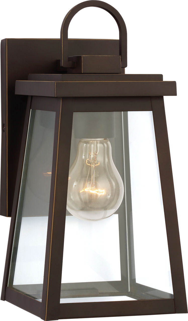 Founders Small Wall Lantern | Antique Bronze Clear Bulb