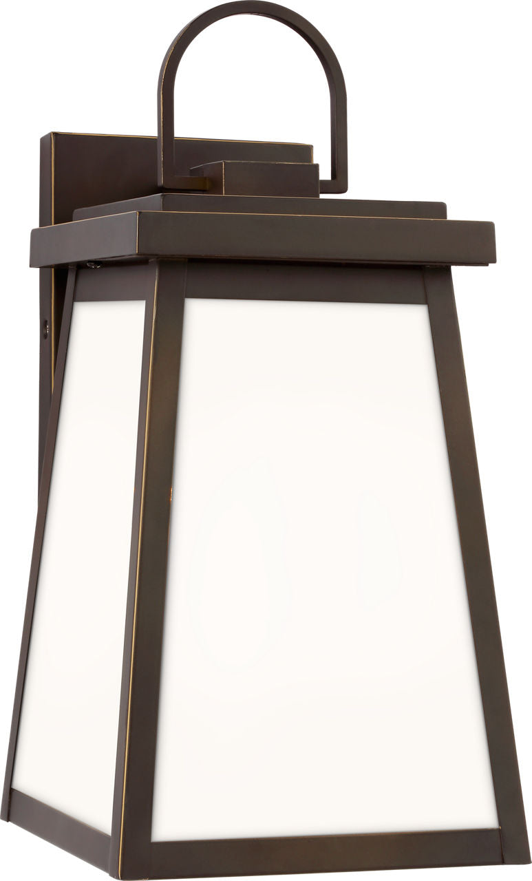 Founders Medium Wall Lantern | Antique Bronze Frosted Bulb