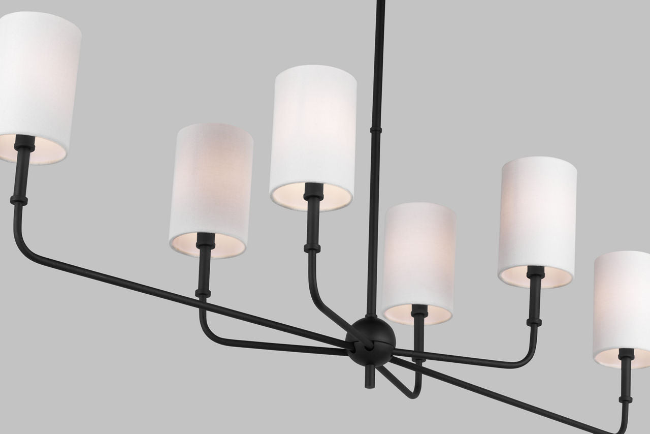 Foxdale Linear Chandelier | Midnight Black Bulbs Included