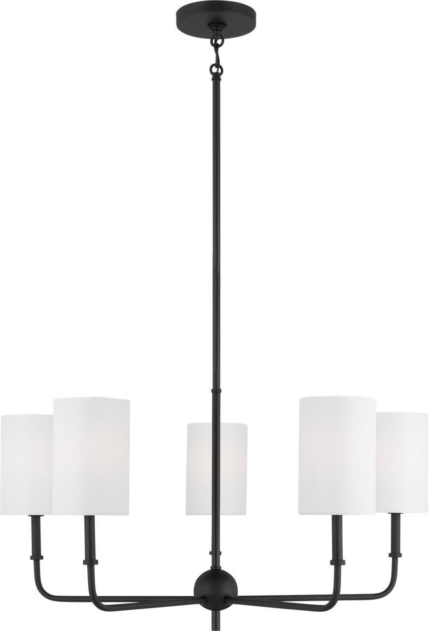 Foxdale 5-Light Chandelier | Midnight Black Bulbs Included
