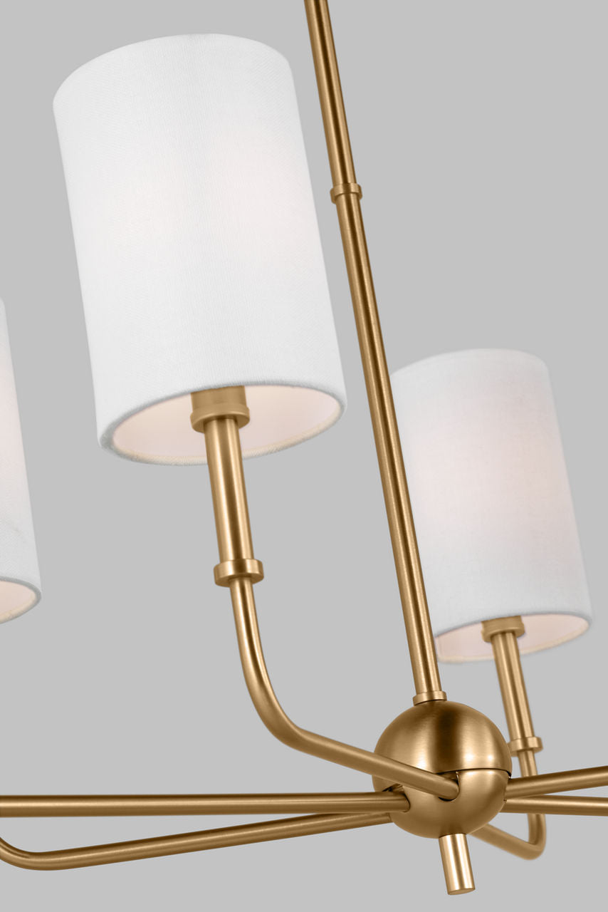 Foxdale Linear Chandelier | Satin Brass Bulbs Included