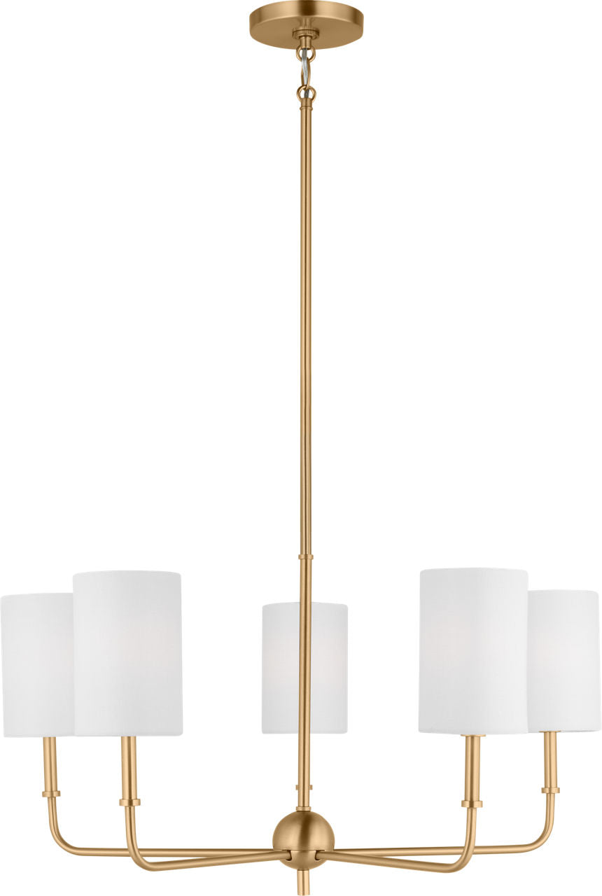Foxdale 5-Light Chandelier | Satin Brass Bulbs Included