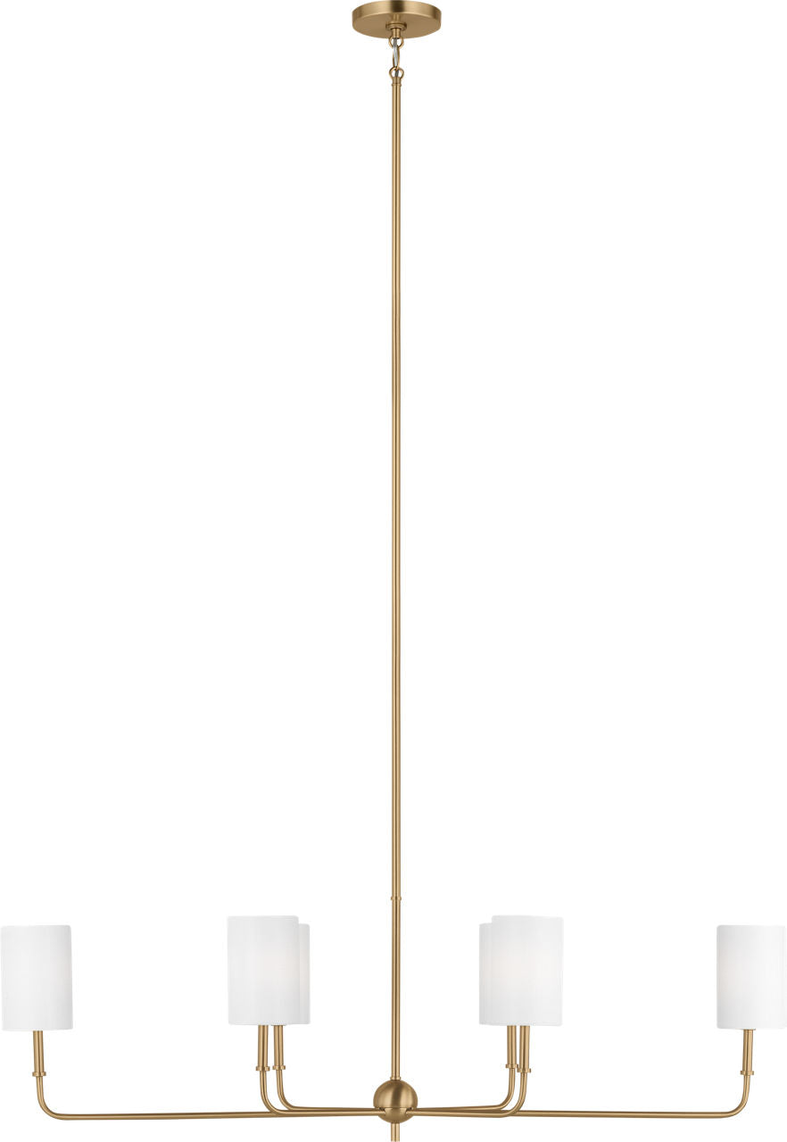 Foxdale Linear Chandelier | Satin Brass Bulbs Included