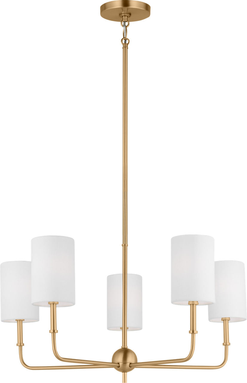 Foxdale 5-Light Chandelier | Satin Brass Bulbs Included