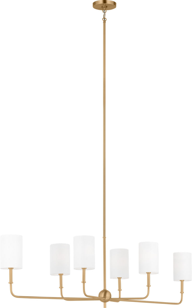 Foxdale Linear Chandelier | Satin Brass Bulbs Included