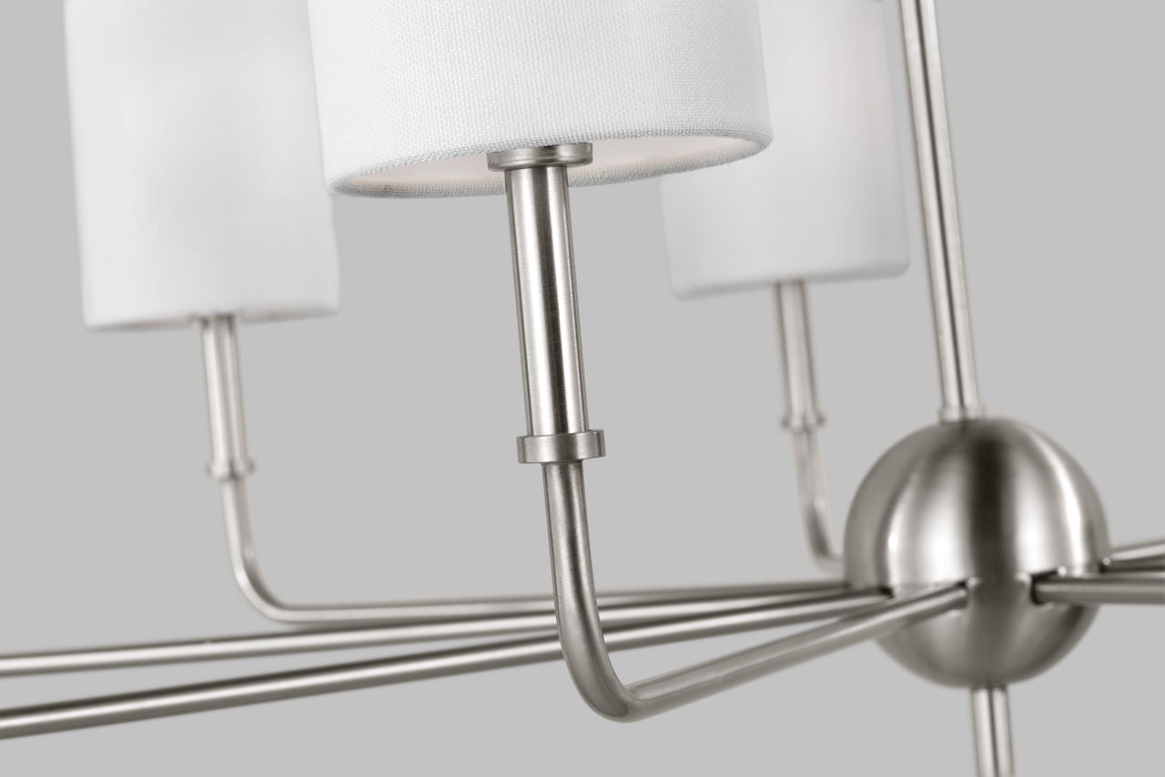 Foxdale 9-Light Chandelier | Brushed Nickel Bulbs Included
