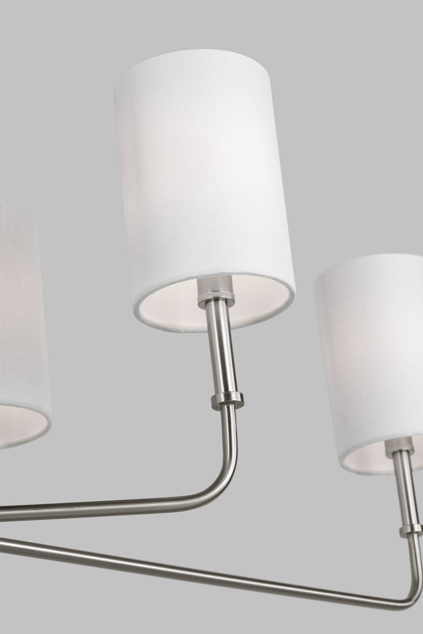 Foxdale Linear Chandelier | Brushed Nickel Bulbs Included