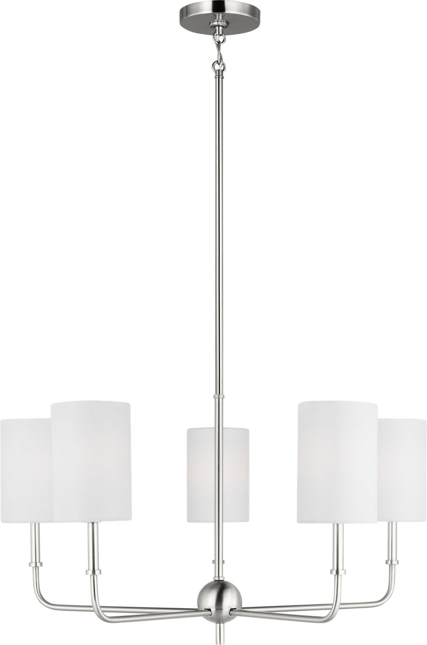 Foxdale 5-Light Chandelier | Brushed Nickel Bulbs Included