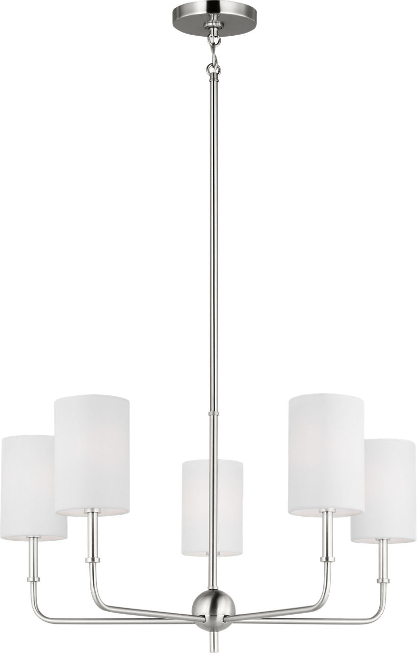 Foxdale 5-Light Chandelier | Brushed Nickel Bulbs Included