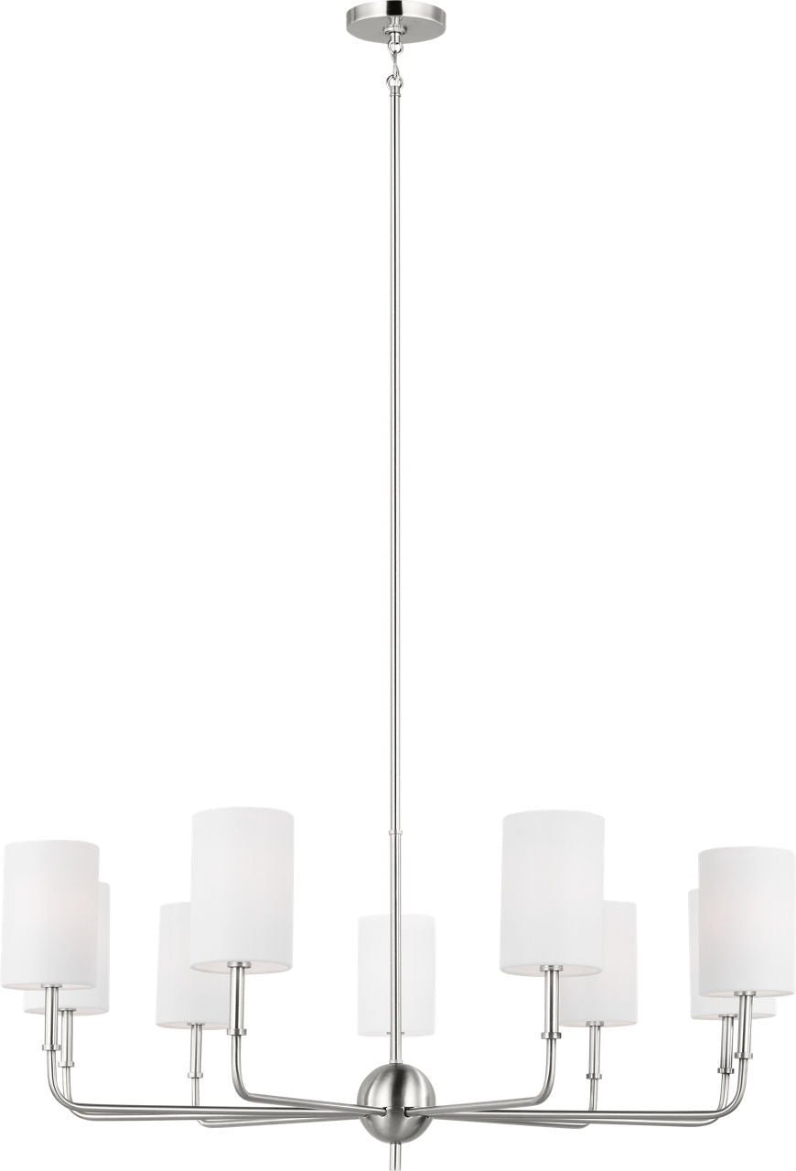 Foxdale 9-Light Chandelier | Brushed Nickel Bulbs Included