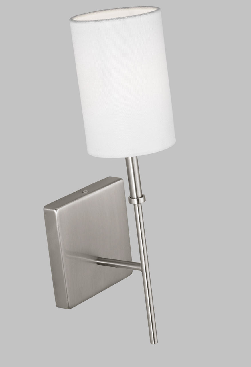 Foxdale 1-Light Sconce | Brushed Nickel Bulbs Included