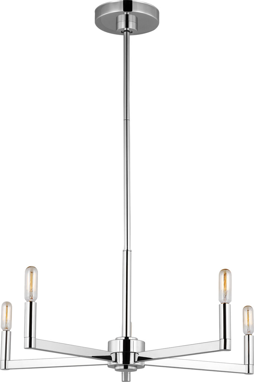 Fullton 5-Light Chandelier | Chrome | No Shade Bulb(s) Not Included
