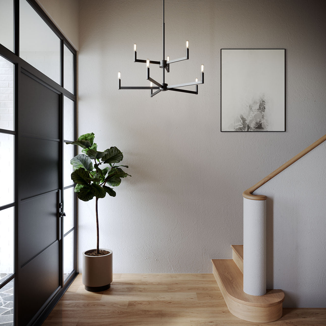 Fullton 9-Light Chandelier | Midnight Black | No Shade Bulb(s) Not Included