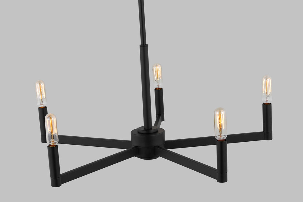 Fullton 5-Light Chandelier | Midnight Black | No Shade Bulb(s) Included
