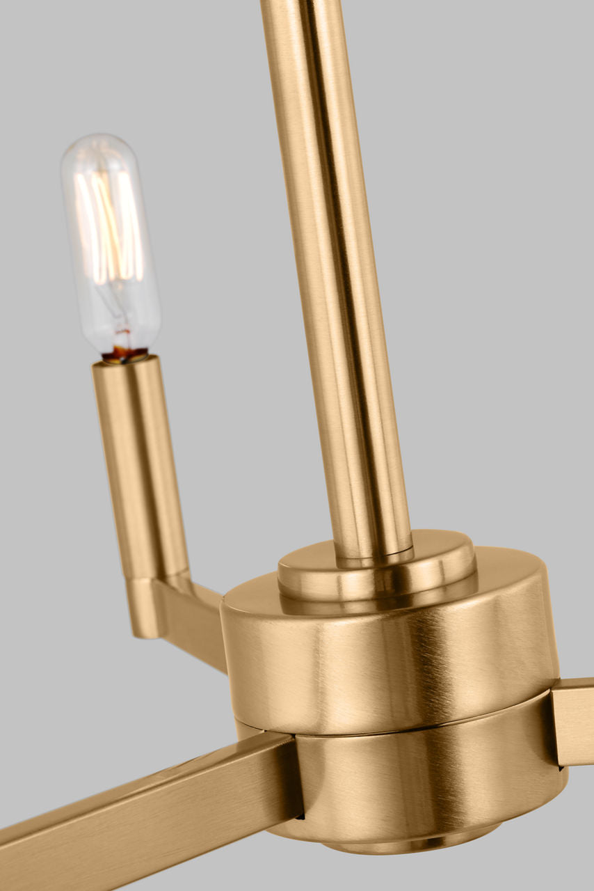 Fullton 3-Light Chandelier | Satin Brass | No Shade Bulb(s) Not Included