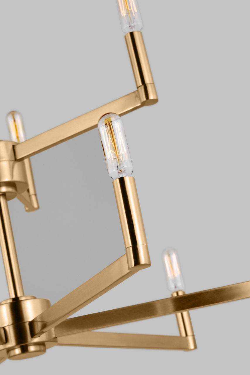 Fullton 9-Light Chandelier | Satin Brass | No Shade Bulb(s) Included