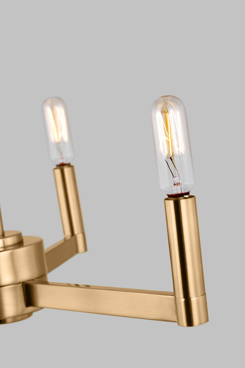 Fullton 3-Light Chandelier | Satin Brass | No Shade Bulb(s) Included