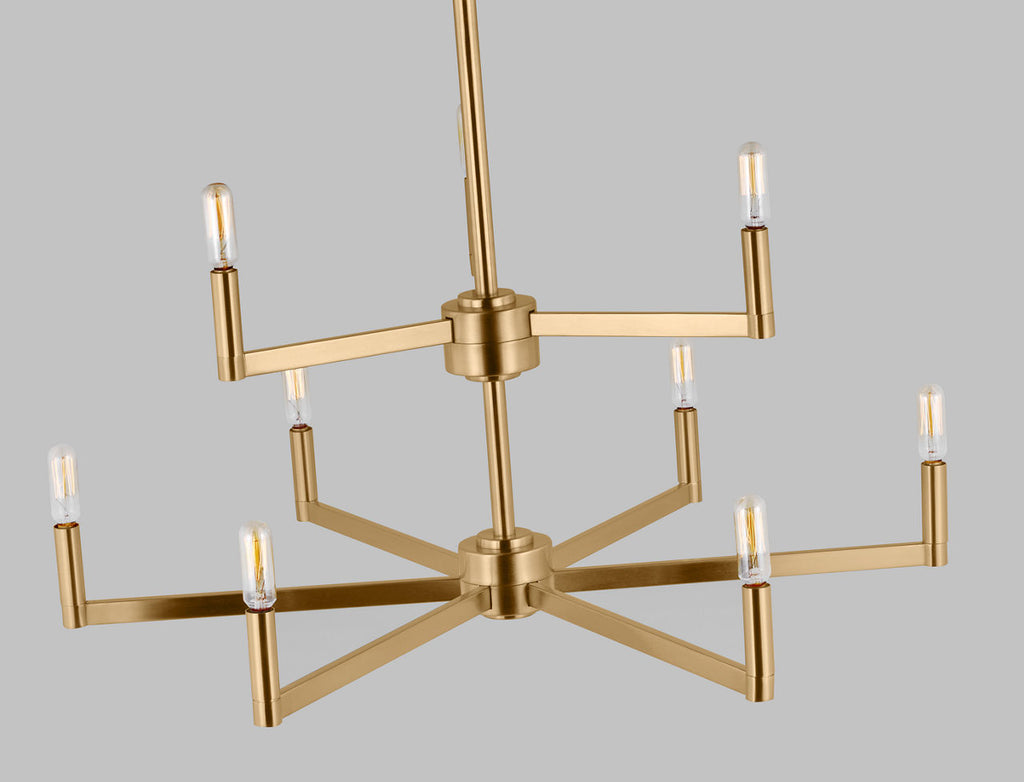 Fullton 9-Light Chandelier | Satin Brass | No Shade Bulb(s) Not Included