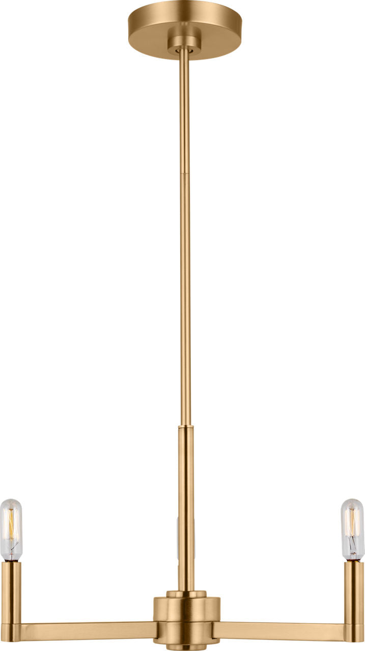 Fullton 3-Light Chandelier | Satin Brass | No Shade Bulb(s) Included