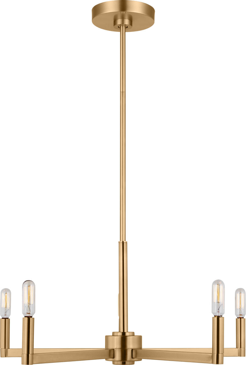 Fullton 5-Light Chandelier | Satin Brass | No Shade Bulb(s) Not Included