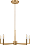 Fullton 5-Light Chandelier | Satin Brass | No Shade Bulb(s) Included