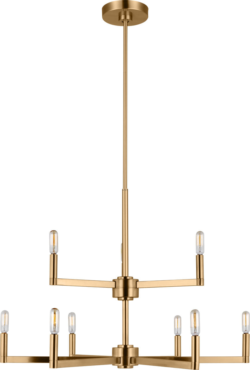 Fullton 9-Light Chandelier | Satin Brass | No Shade Bulb(s) Not Included