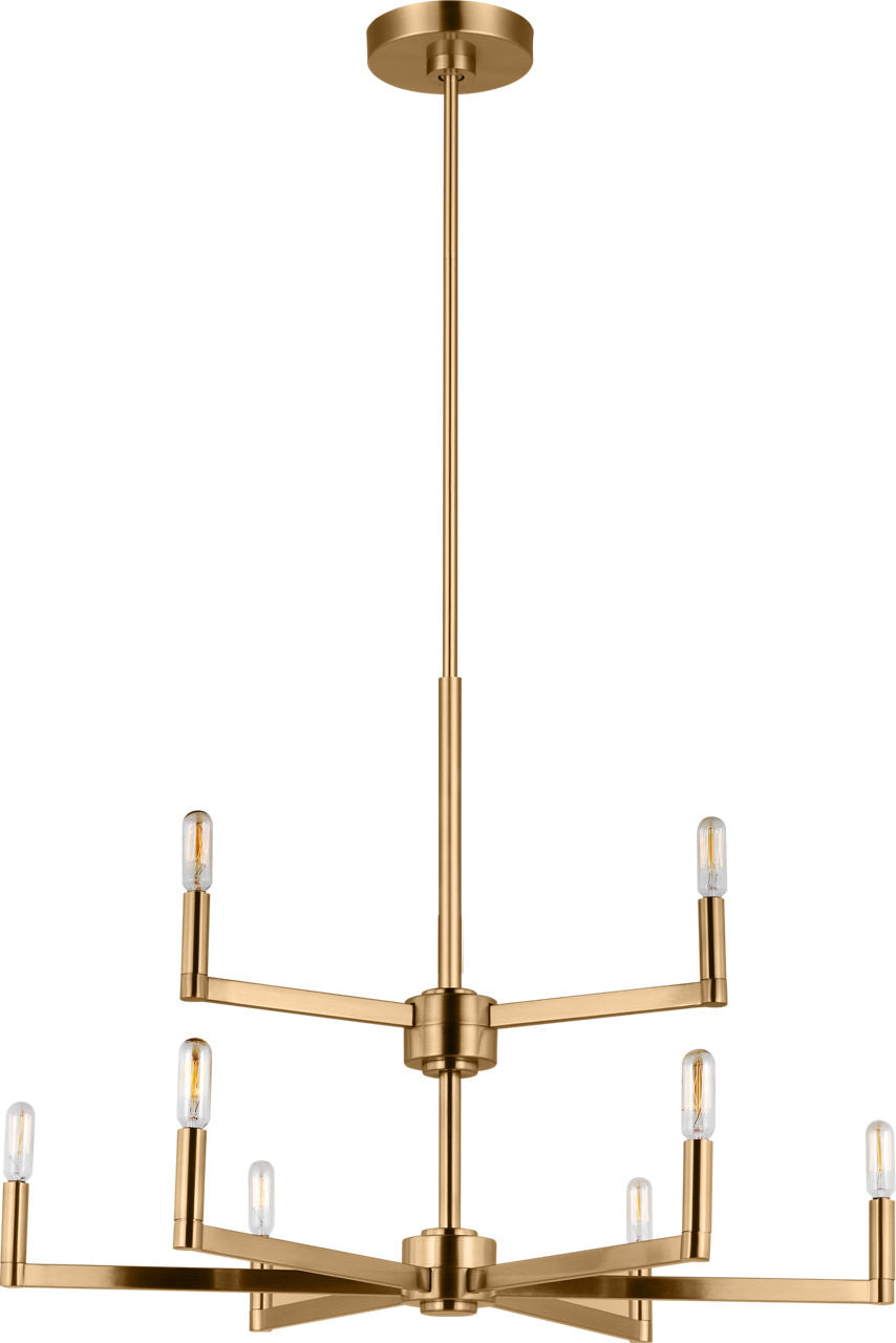 Fullton 9-Light Chandelier | Satin Brass | No Shade Bulb(s) Not Included