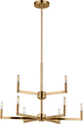 Fullton 9-Light Chandelier | Satin Brass | No Shade Bulb(s) Included
