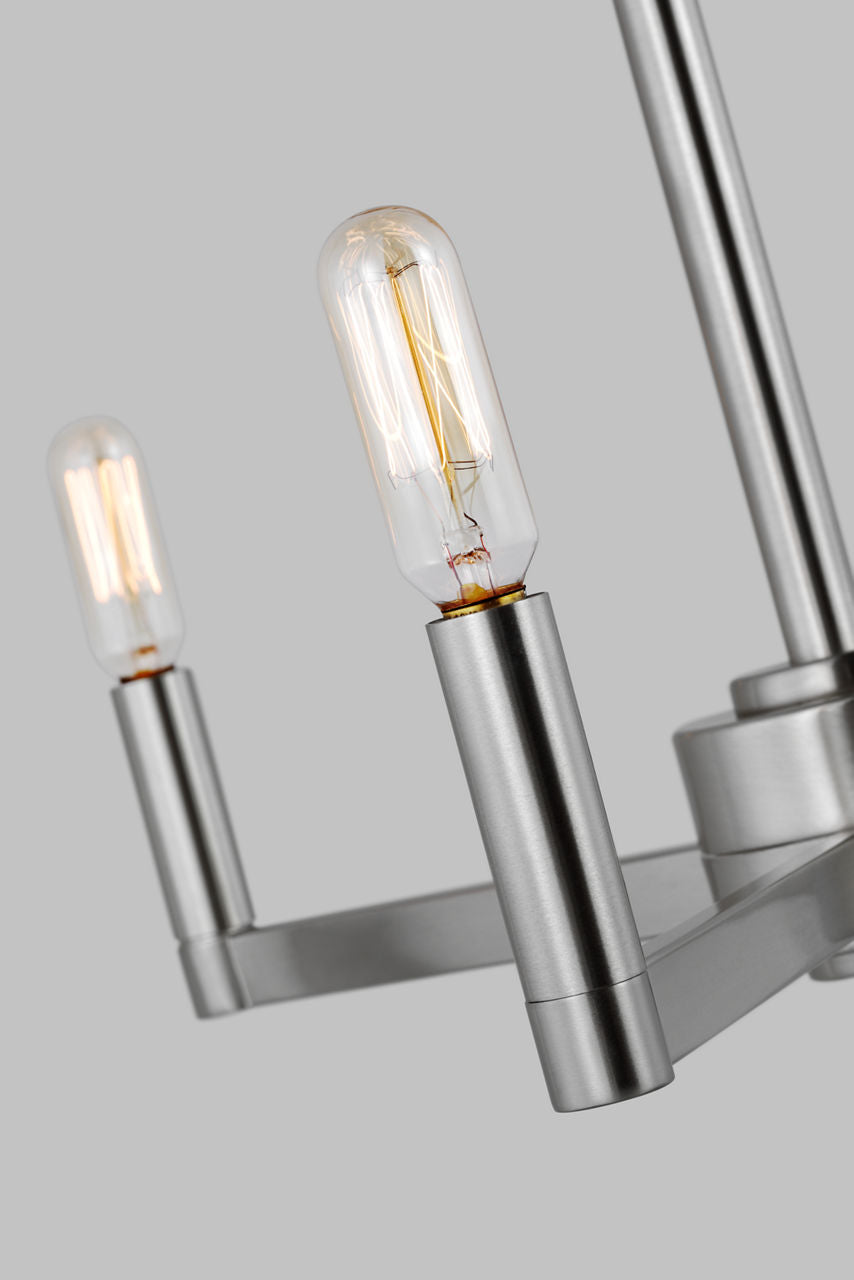 Fullton 3-Light Chandelier | Brushed Nickel | No Shade Bulb(s) Not Included