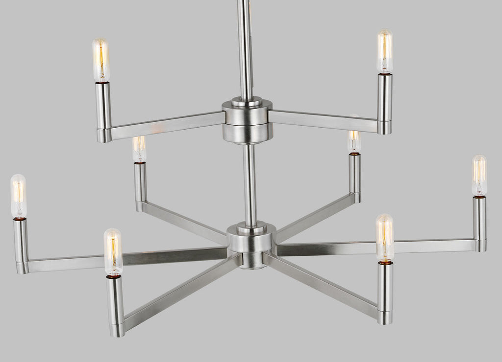 Fullton 9-Light Chandelier | Brushed Nickel | No Shade Bulb(s) Not Included