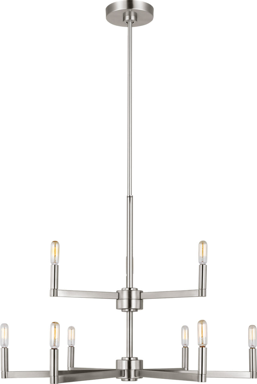 Fullton 9-Light Chandelier | Brushed Nickel | No Shade Bulb(s) Not Included