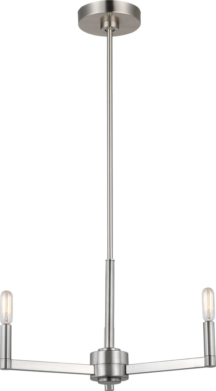 Fullton 3-Light Chandelier | Brushed Nickel | No Shade Bulb(s) Not Included