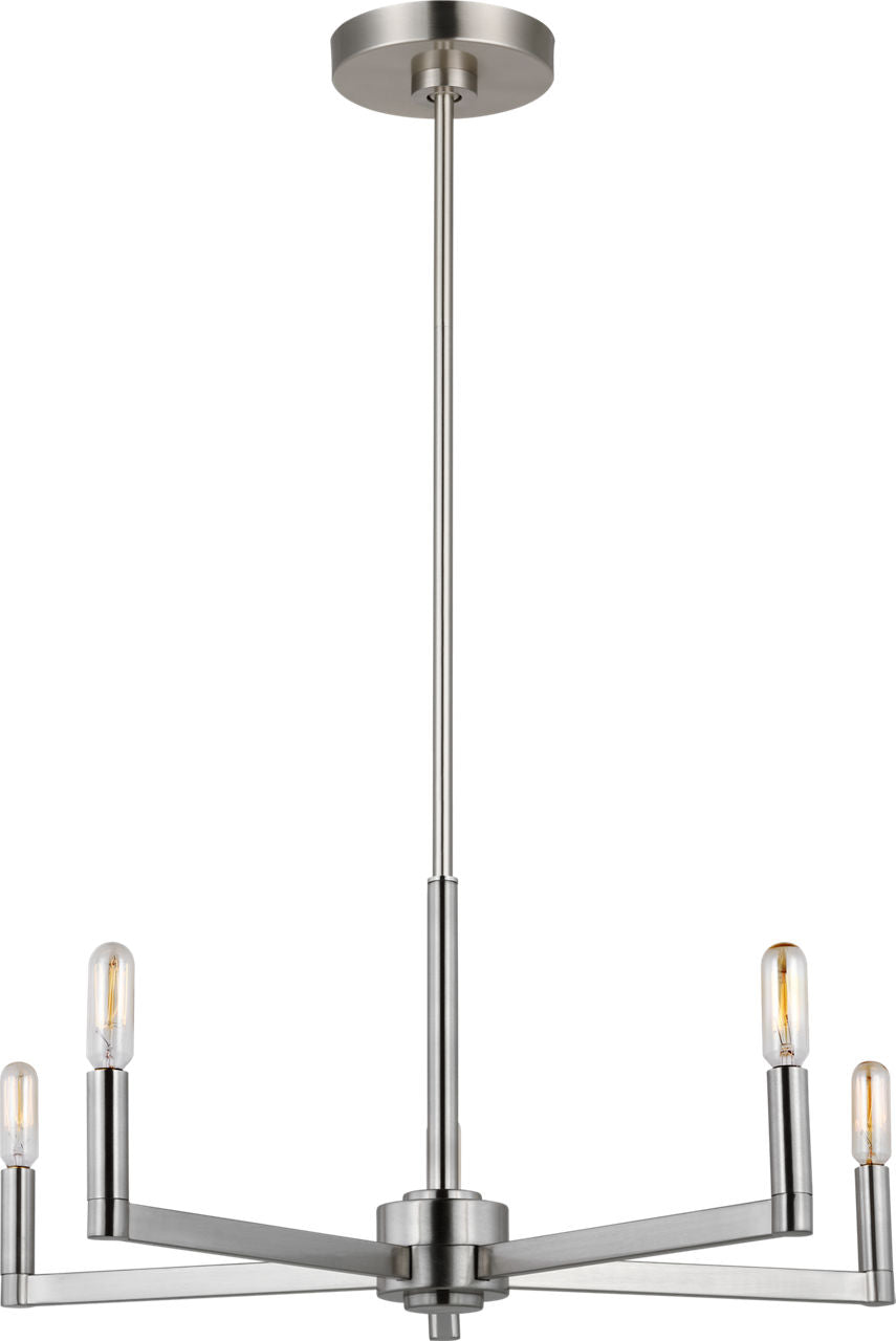 Fullton 5-Light Chandelier | Brushed Nickel | No Shade Bulb(s) Included