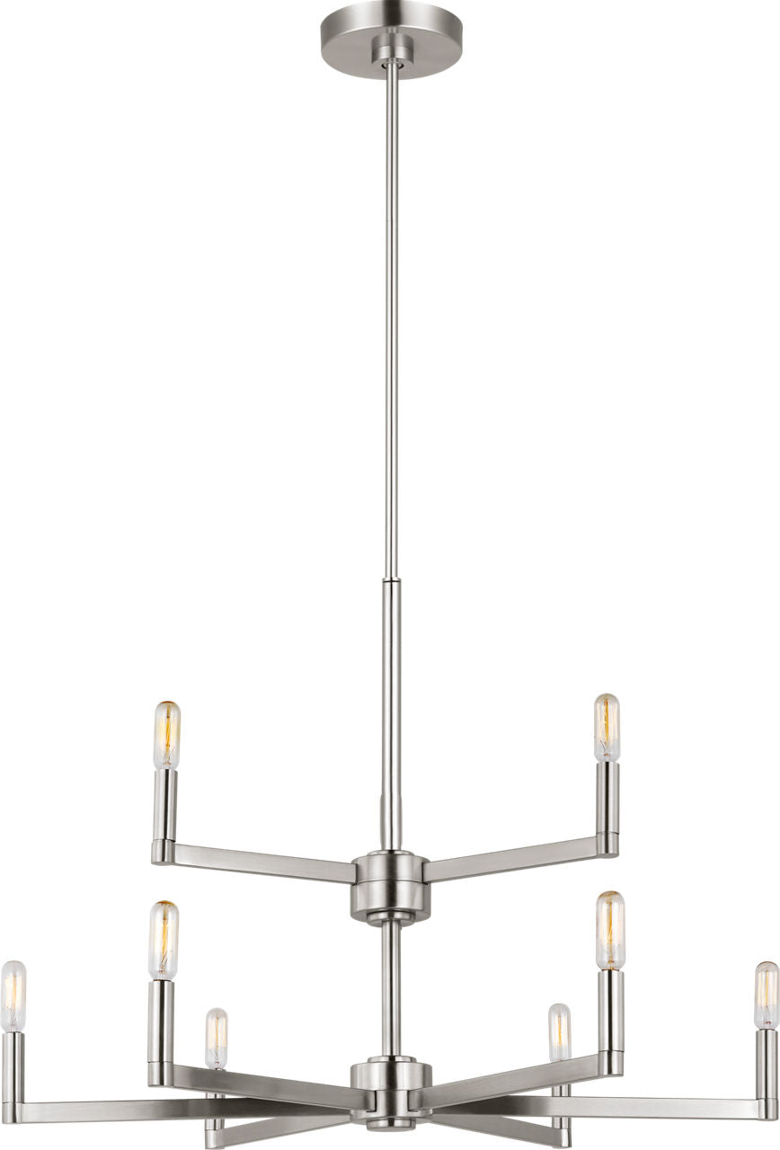 Fullton 9-Light Chandelier | Brushed Nickel | No Shade Bulb(s) Included