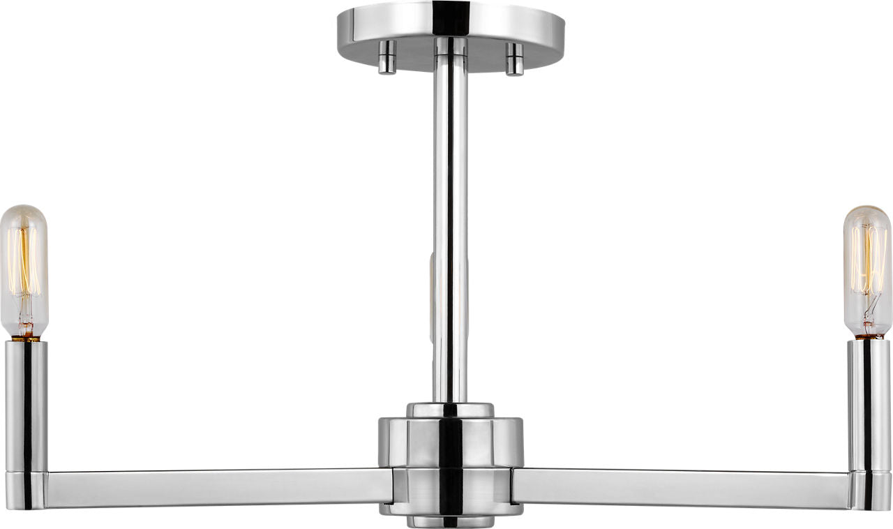 Fullton Semi Flush Mount | Chrome | No Shade Bulb(s) Not Included