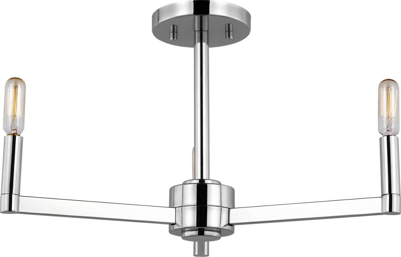Fullton Semi Flush Mount | Chrome | No Shade Bulb(s) Included