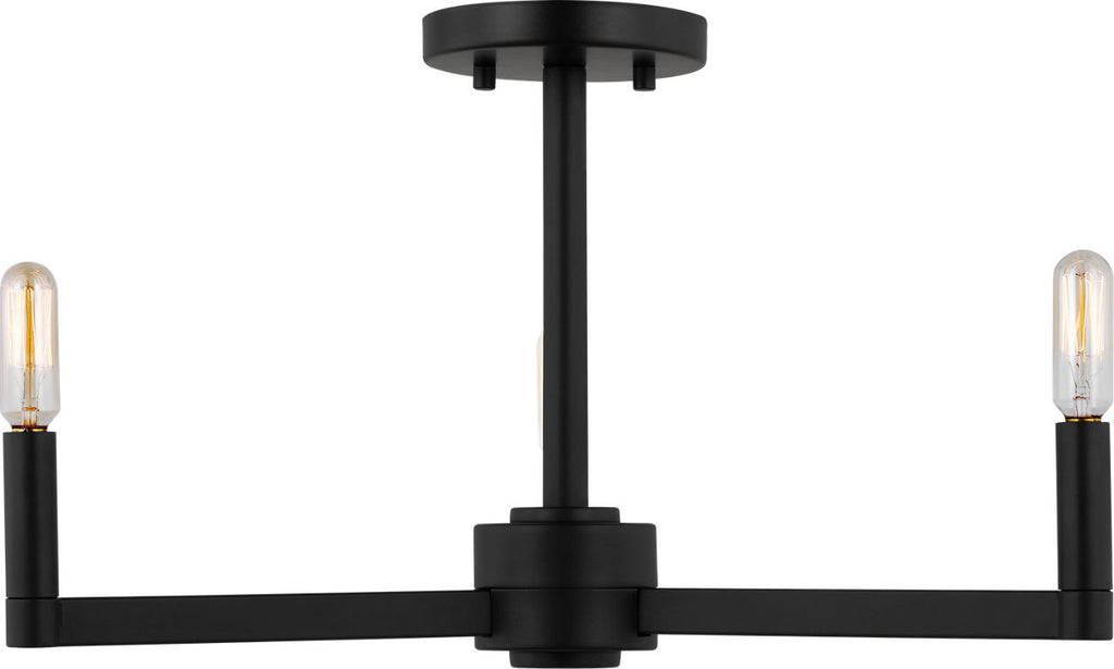 Fullton Semi Flush Mount | Midnight Black | No Shade Bulb(s) Not Included