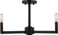 Fullton Semi Flush Mount | Midnight Black | No Shade Bulb(s) Included