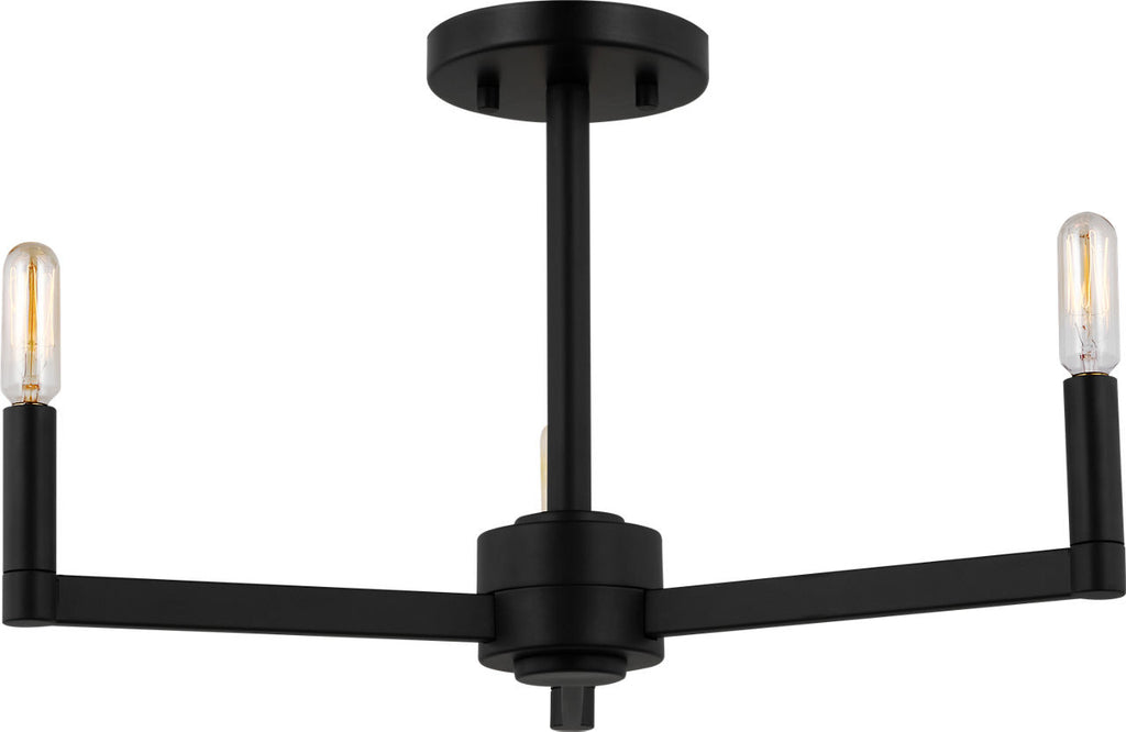 Fullton Semi Flush Mount | Midnight Black | No Shade Bulb(s) Included