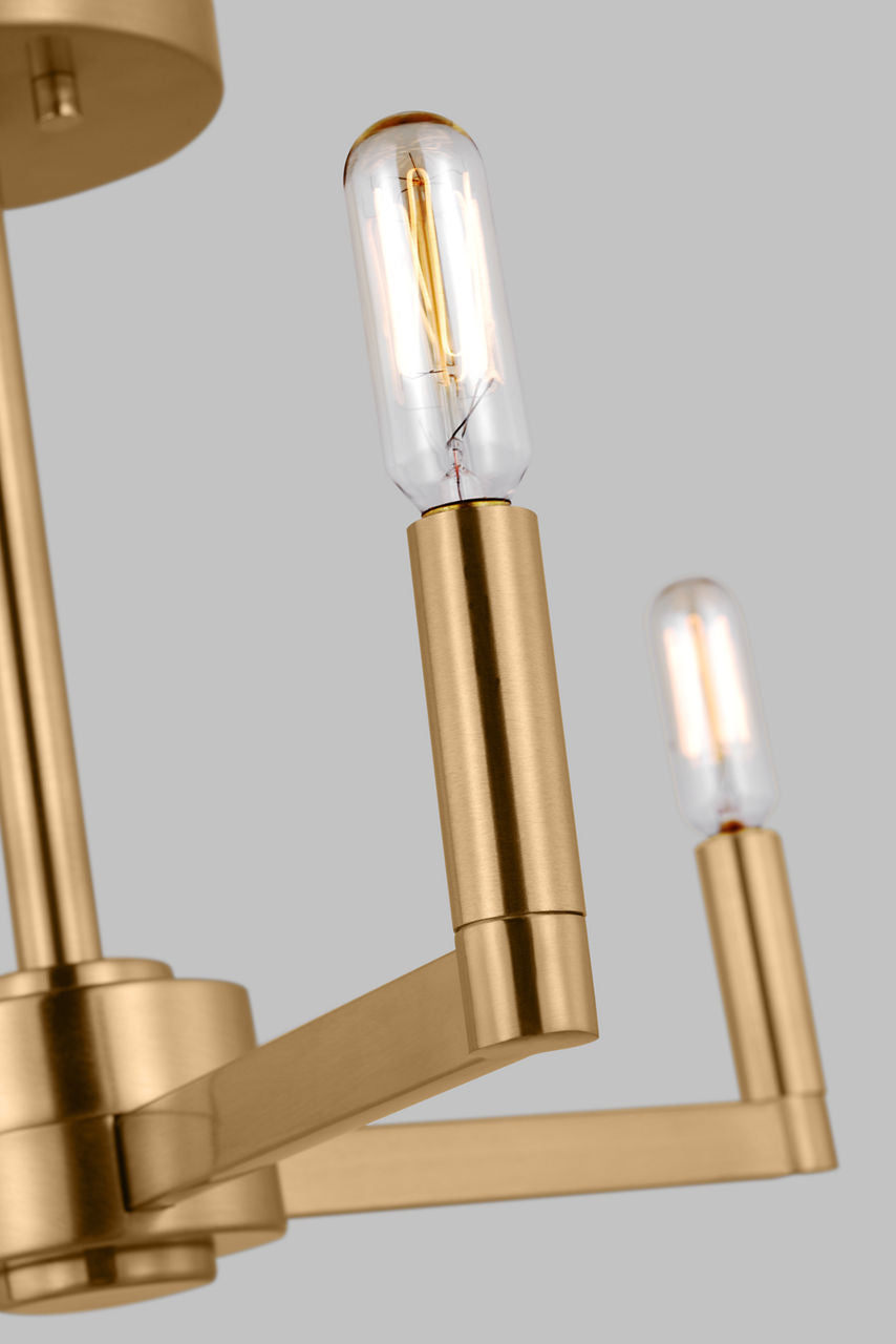 Fullton Semi Flush Mount | Satin Brass | No Shade Bulb(s) Included